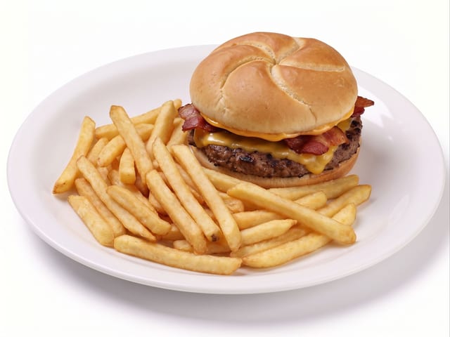 Bacon Cheeseburger w/ Fries.