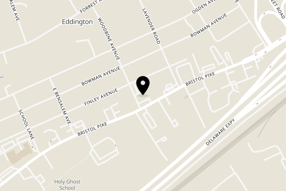 Map showing the location of Napoli's Pizzeria on 2636 Bristol Pike Ste 3 in Bensalem